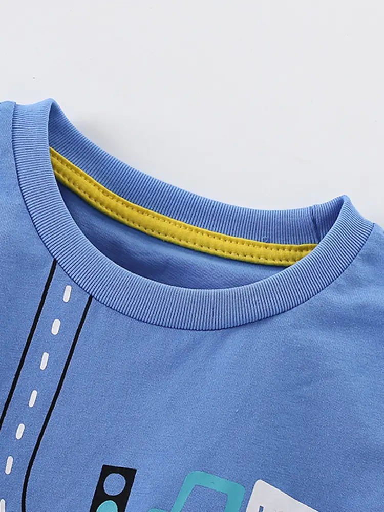 Malwee Boys Blue T-Shirt Summer Casual Round Neck - Image 3