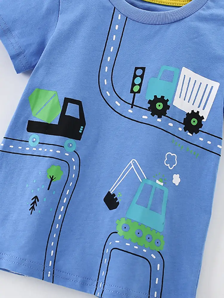 Malwee Boys Blue T-Shirt Summer Casual Round Neck - Image 4