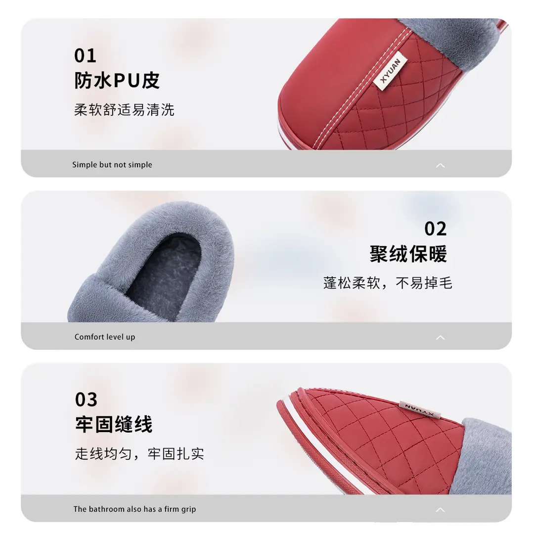 Middle-Aged and Elderly Women's Cotton Slippers, Autumn and Winter 2025 New Style, Indoor Warm Fleece-Lined Cotton Shoes, Women's Closed-Back Large Size - Image 8