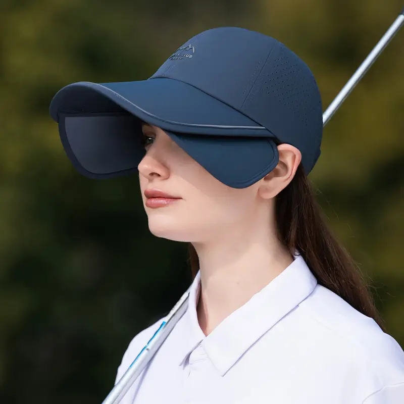 Women Gray UV Sun Hat with Brim Retractable Cap