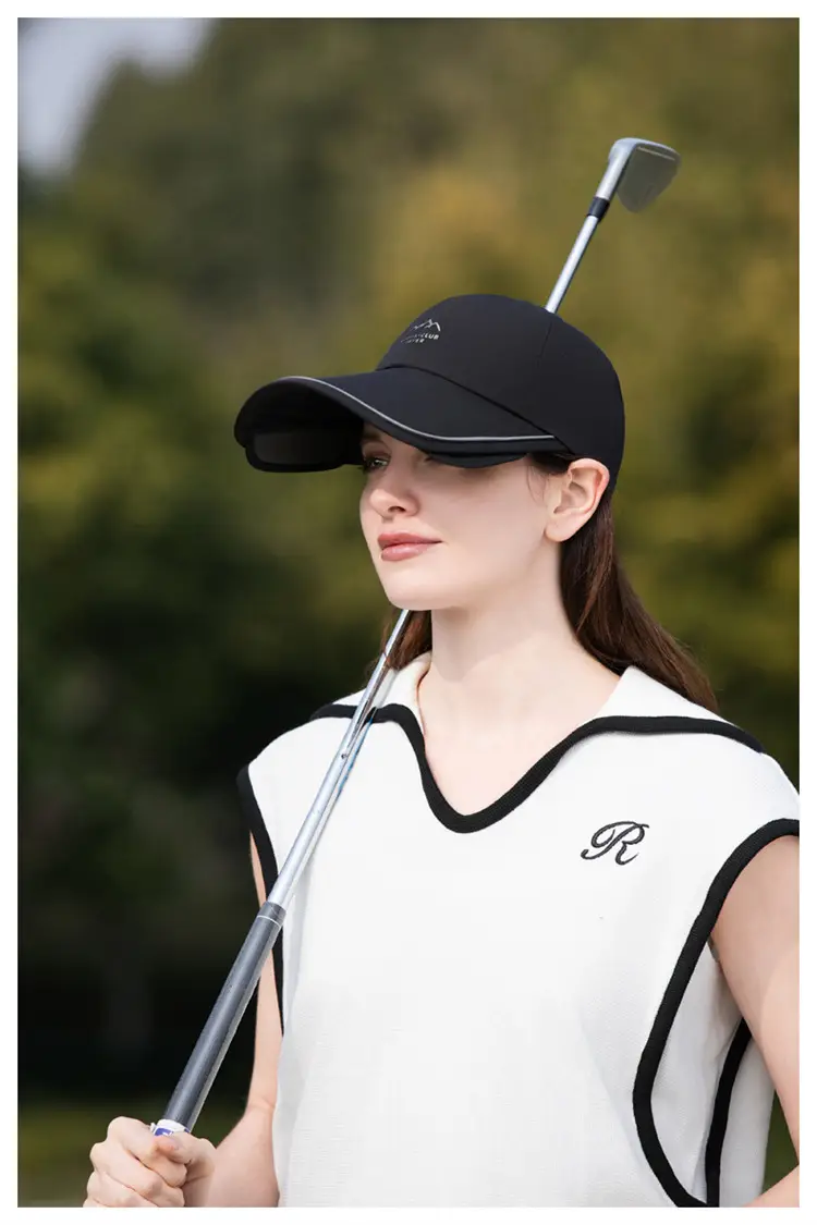 Women Gray UV Sun Hat with Brim Retractable Cap — feature 3