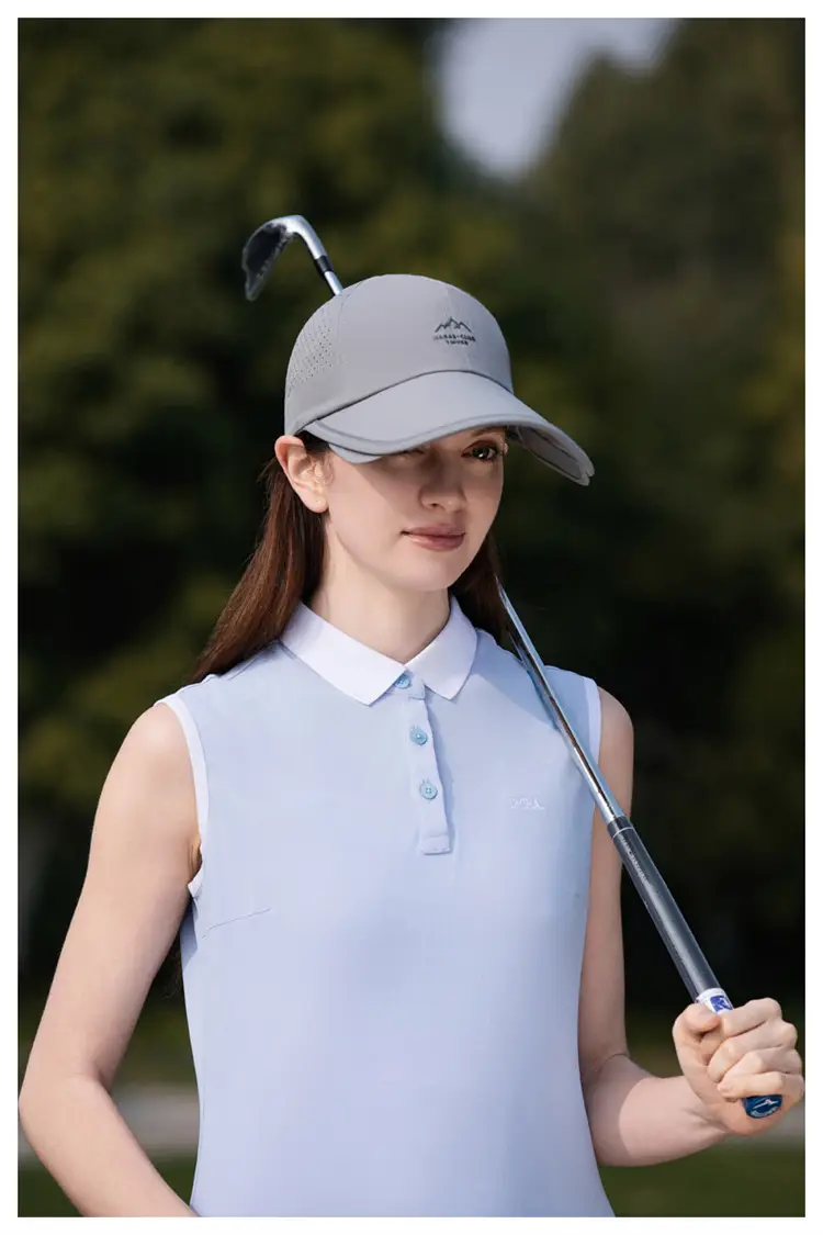 Women Gray UV Sun Hat with Brim Retractable Cap — feature 5