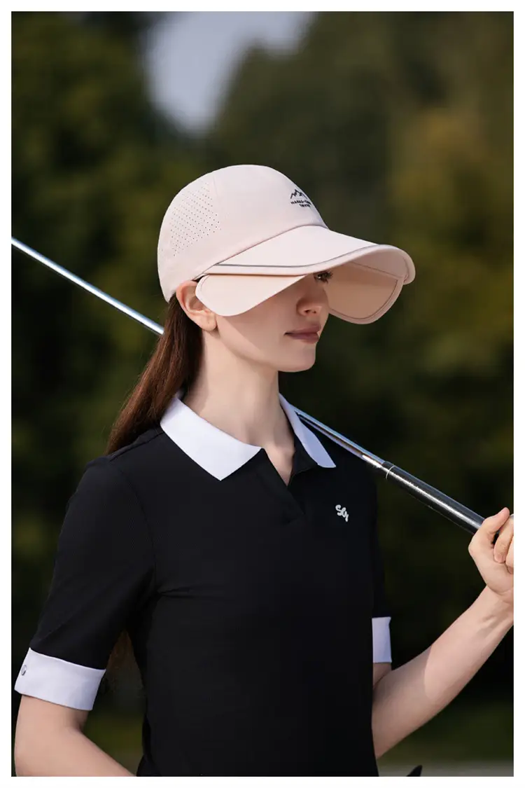 Women Gray UV Sun Hat with Brim Retractable Cap — feature 6