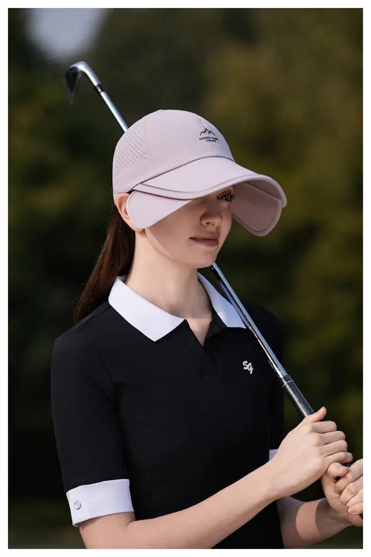 Women Gray UV Sun Hat with Brim Retractable Cap — feature 7
