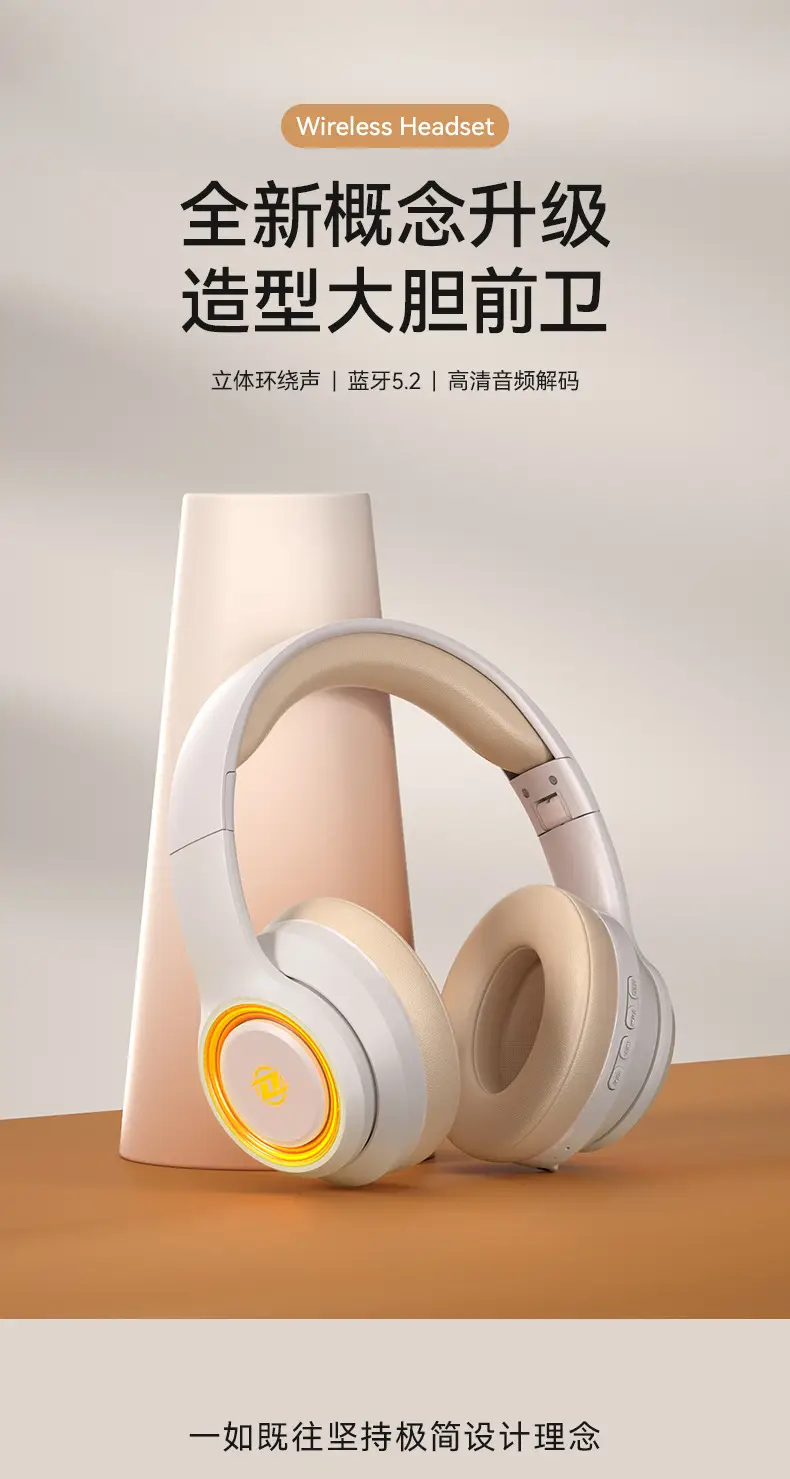 Wireless Bluetooth Headset with LED Light & Comfortable Headband β feature 1