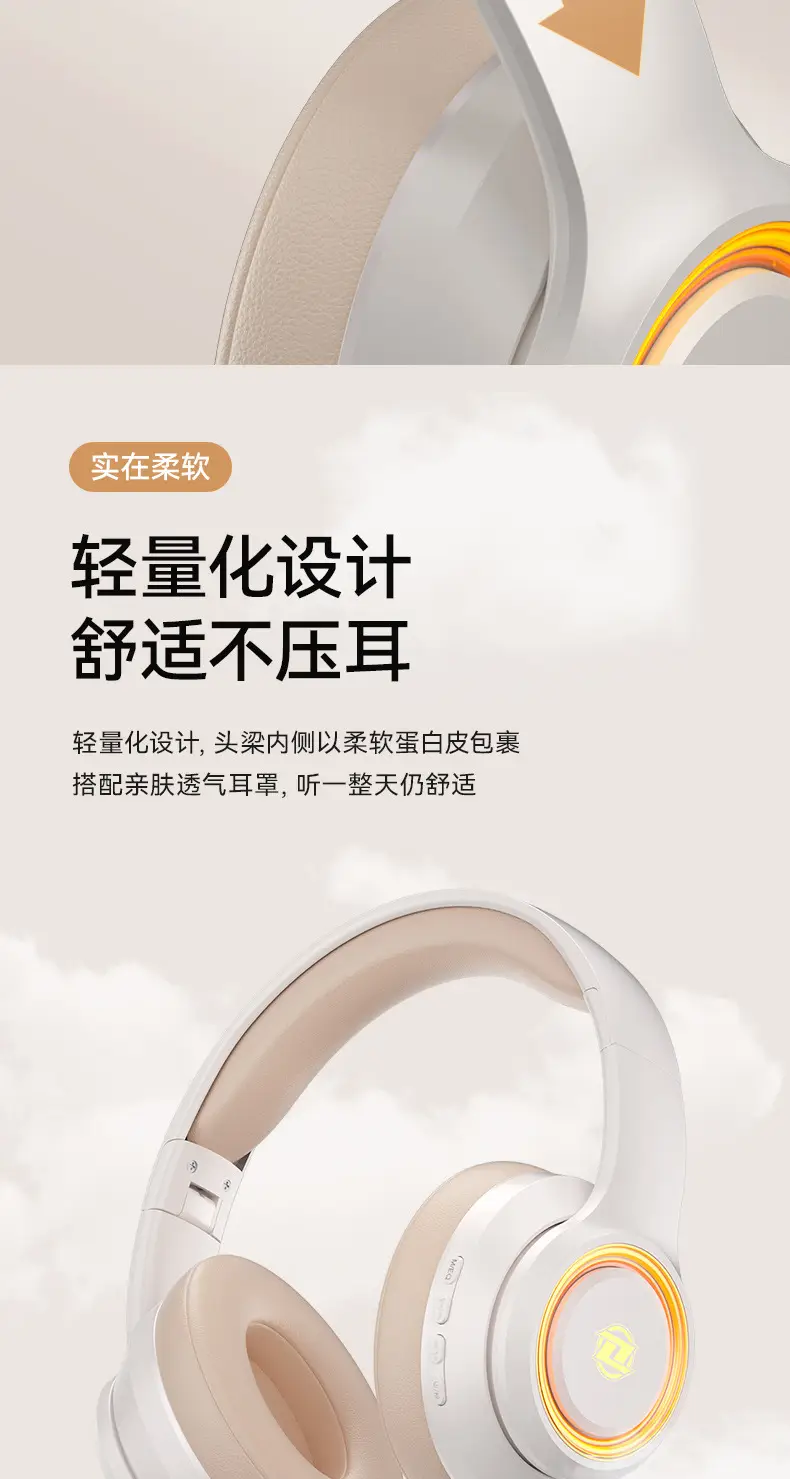 Wireless Bluetooth Headset with LED Light & Comfortable Headband β feature 13