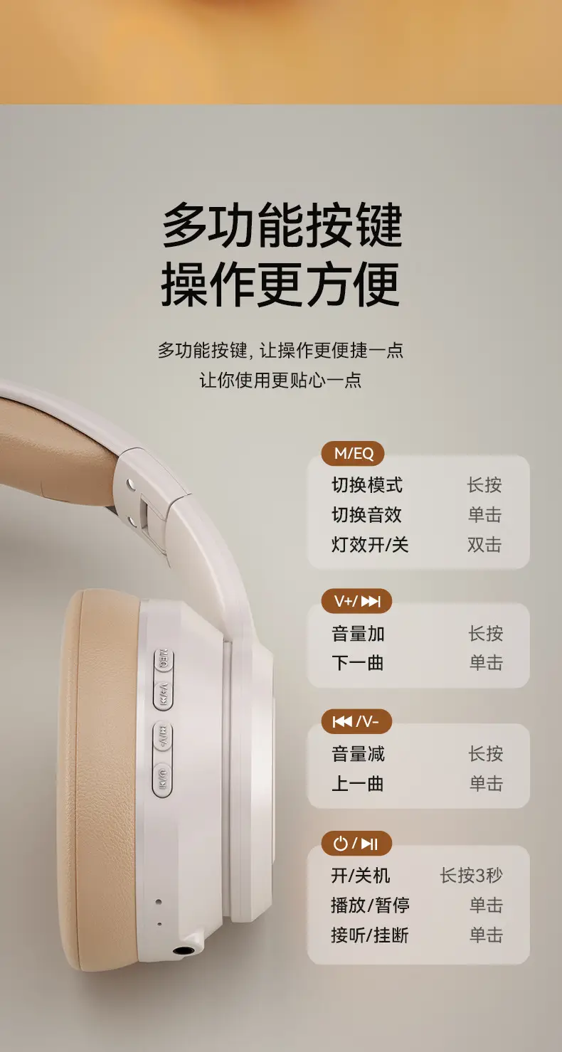 Wireless Bluetooth Headset with LED Light & Comfortable Headband β feature 16