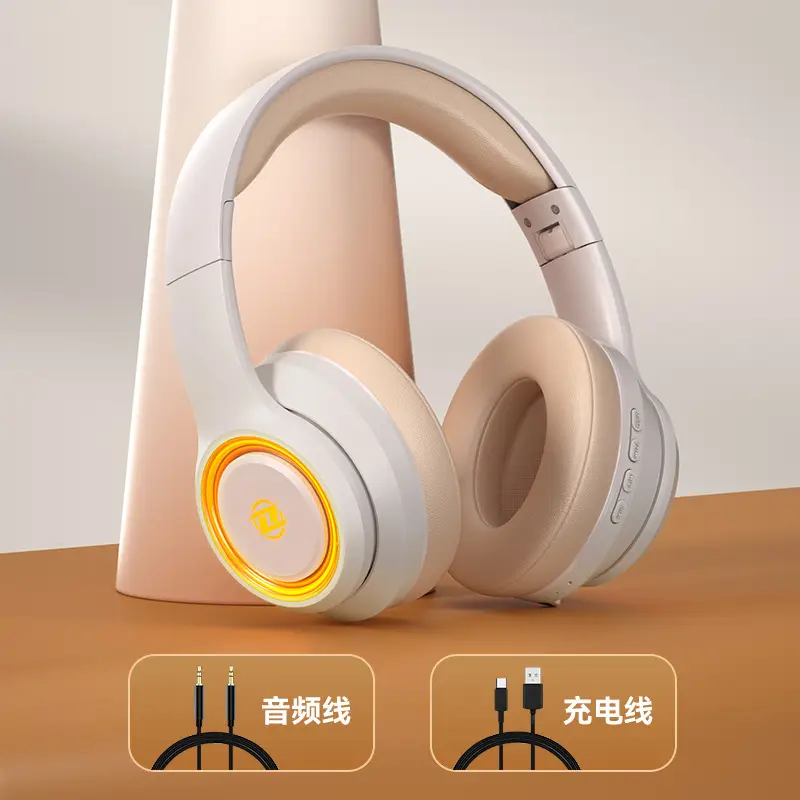 Wireless Bluetooth Headset with LED Light & Comfortable Headband