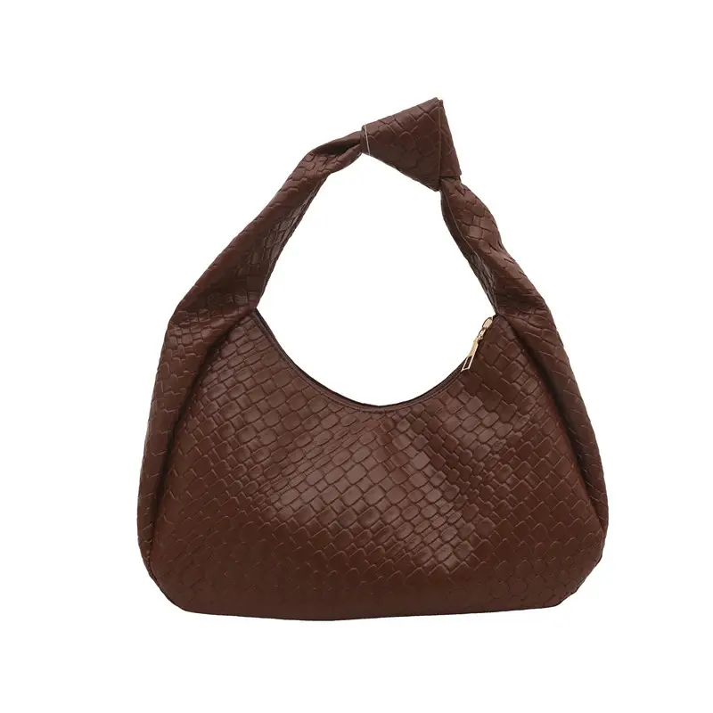 Retro Woven Diamond Bag for Women Large Capacity Casual Shoulder Bag - Image 4