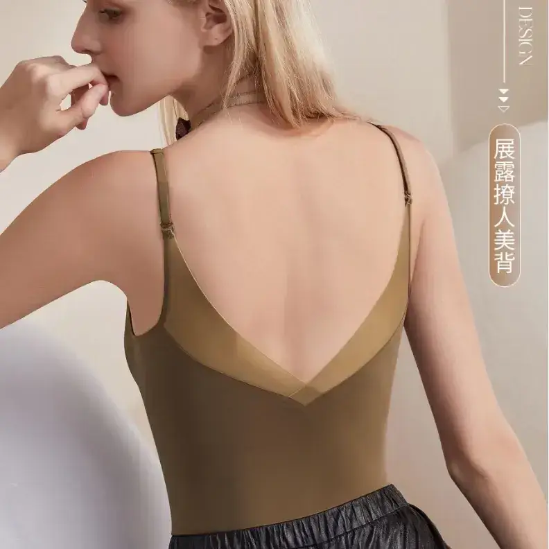Traceless Satin Camisole Women's Inner Wearing Plus Size - Image 22