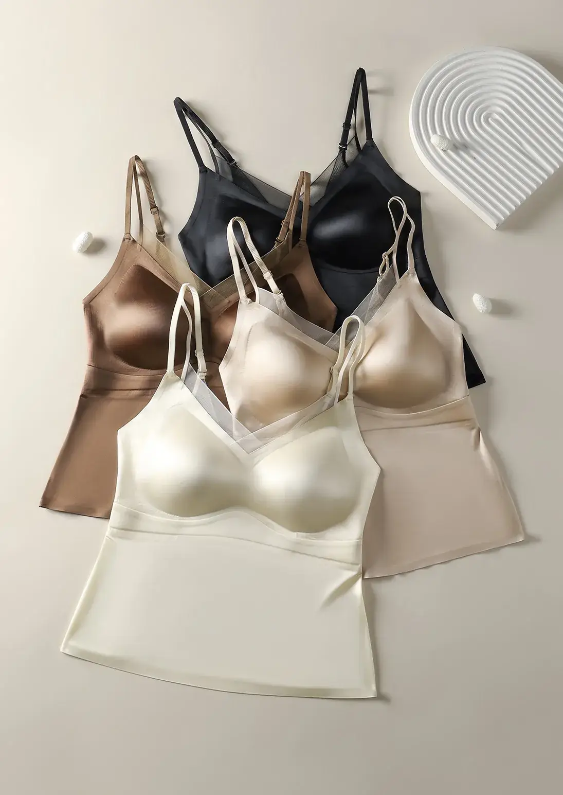 Traceless Satin Camisole Women's Inner Wearing Plus Size — feature 26
