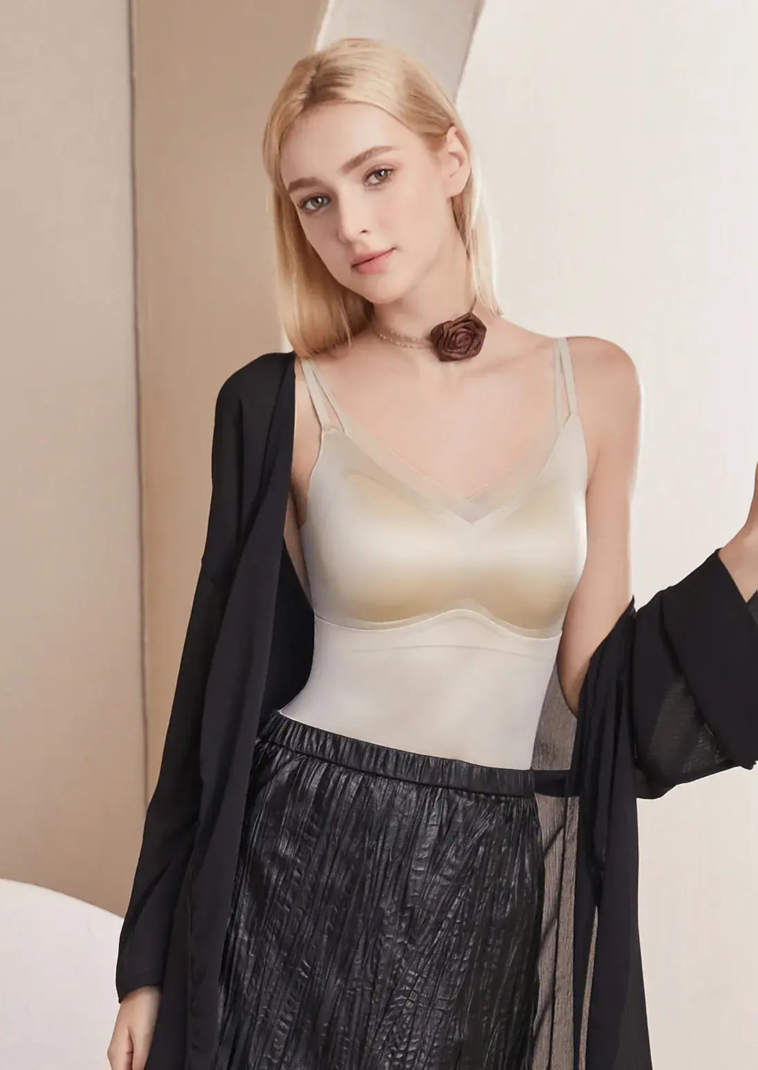 Traceless Satin Camisole Women's Inner Wearing Plus Size — feature 31