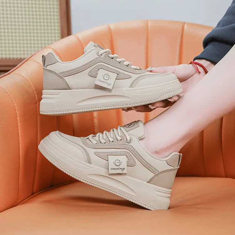 Women's White Casual Sneakers Height 4cm All Match 2025 — feature 12