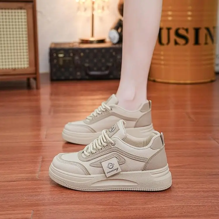 Women's White Casual Sneakers Height 4cm All Match 2025 — feature 2