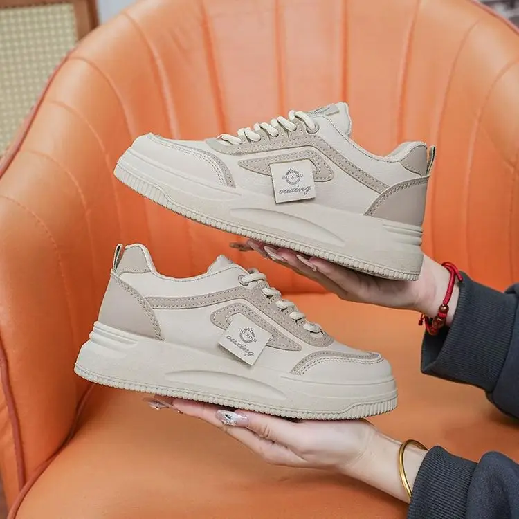 Women's White Casual Sneakers Height 4cm All Match 2025 — feature 5