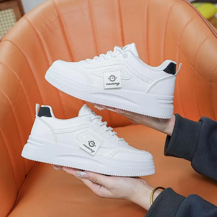 Women's White Casual Sneakers Height 4cm All Match 2025 — feature 7