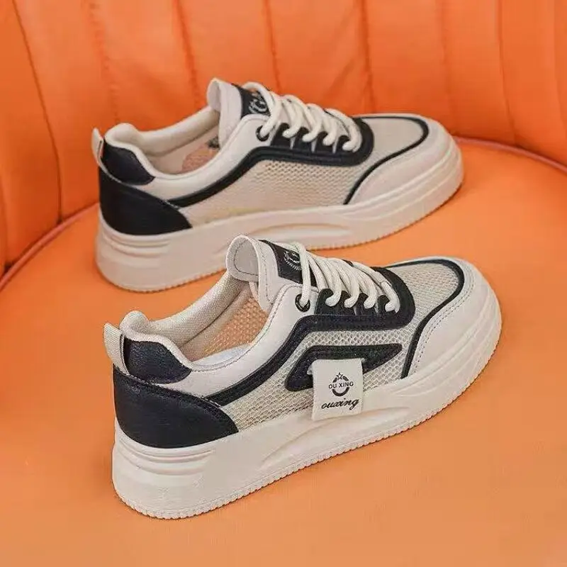 Women's White Casual Sneakers Height 4cm All Match 2025 - Image 4