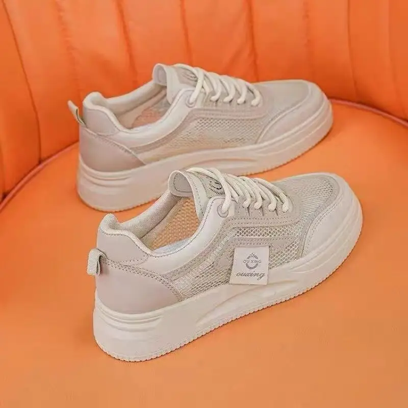 Women's White Casual Sneakers Height 4cm All Match 2025 - Image 5