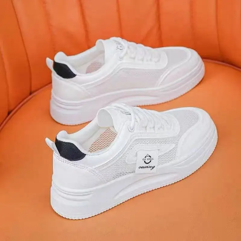 Women's White Casual Sneakers Height 4cm All Match 2025 - Image 6