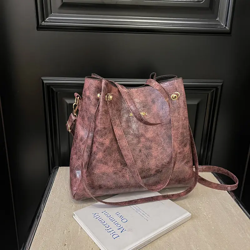 Women's Brown Leather Shoulder Crossbody Bag 2024 Winter New - Image 8