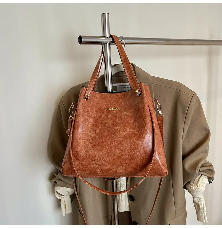 Women's Brown Leather Shoulder Crossbody Bag 2024 Winter New — feature 20