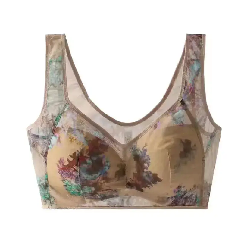 Middle-aged Printed Non-Breasted Vest Bra Adjustable Large - Image 11