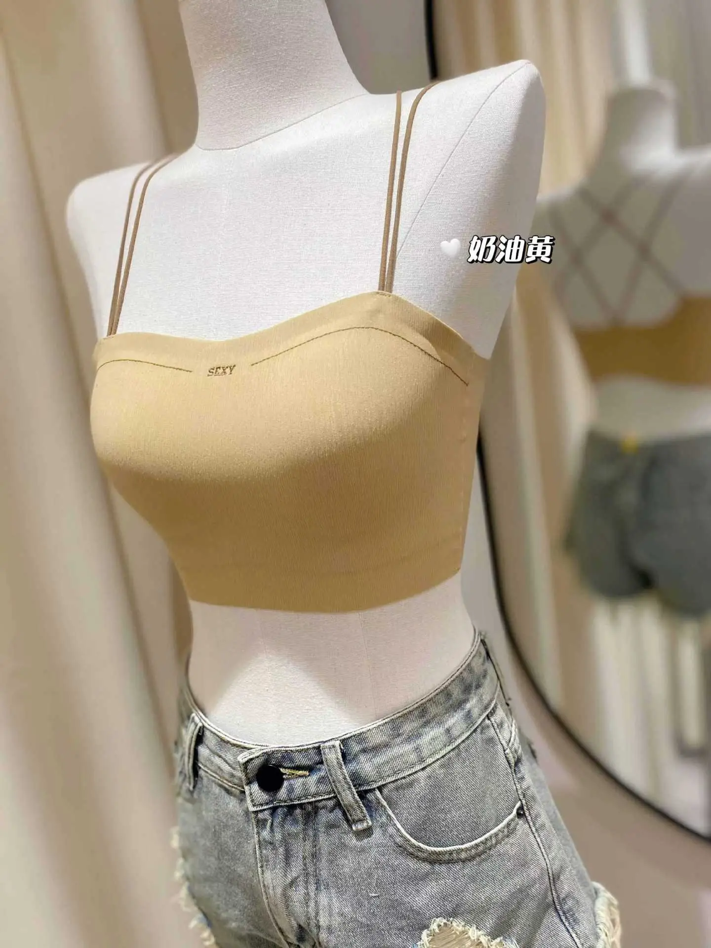 2025 Spring Underwear Back Sling Cross Strap Small Chest Gathering — feature 10