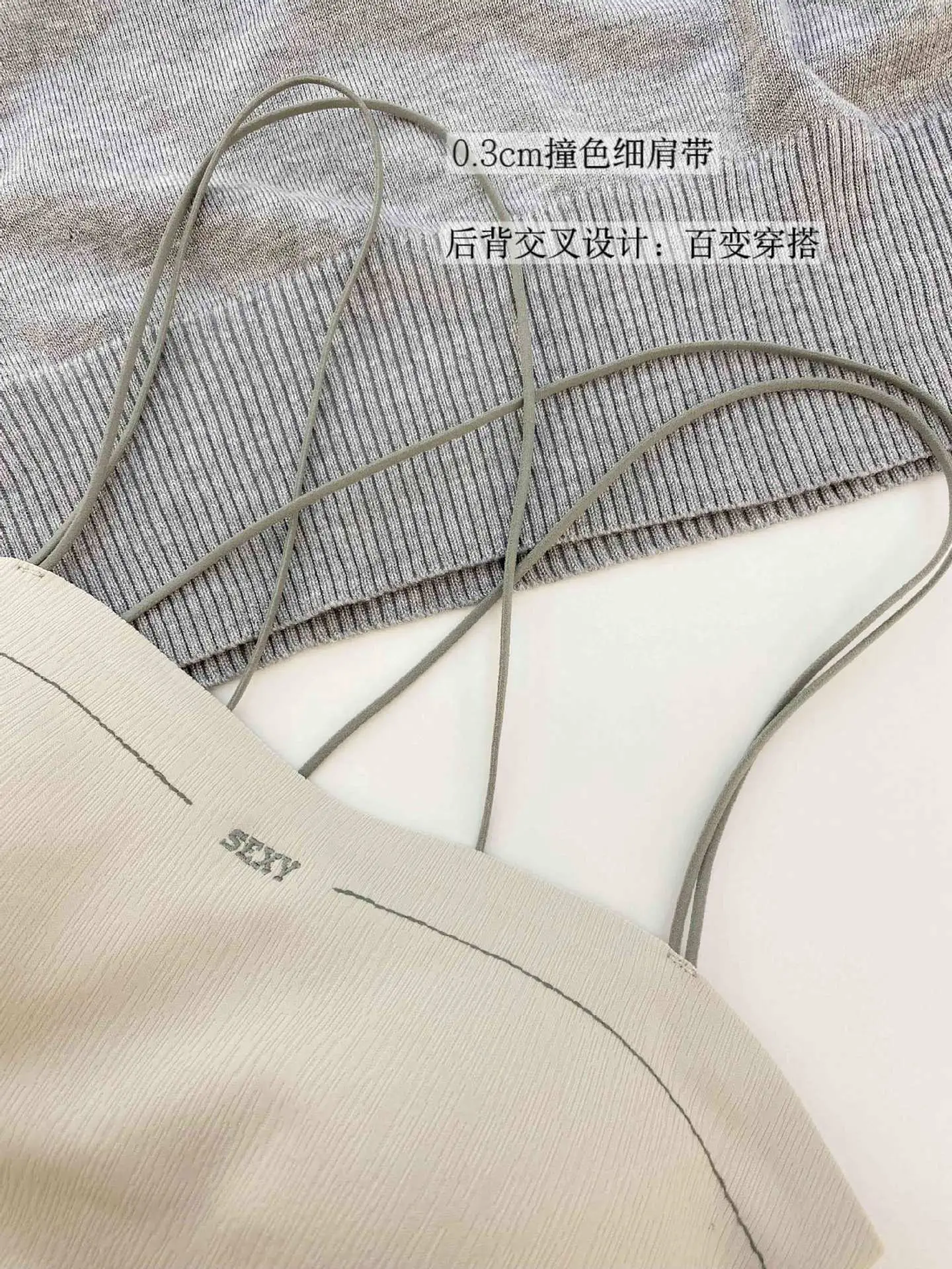 2025 Spring Underwear Back Sling Cross Strap Small Chest Gathering — feature 15
