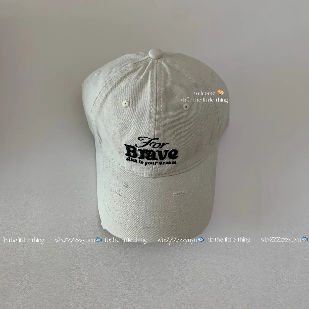 Brown Baseball Cap Widened Brim For The Brave