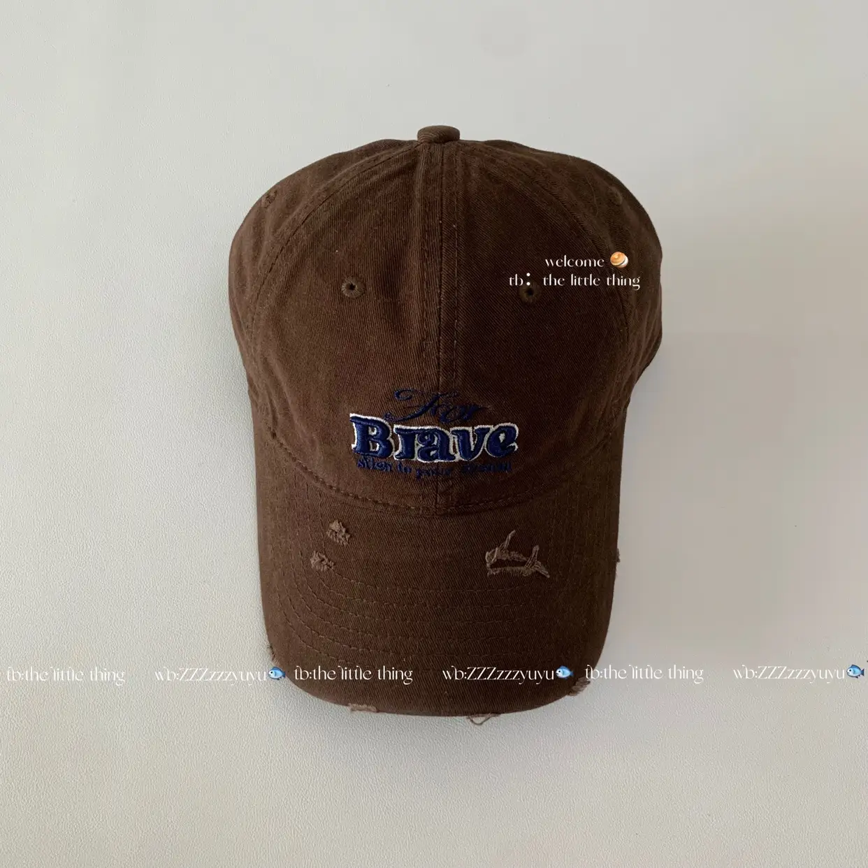 Brown Baseball Cap Widened Brim For The Brave - Image 4