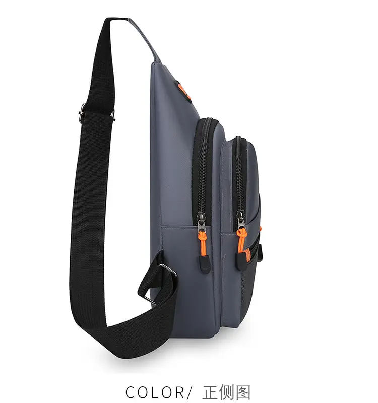 Korean College Student Crossbody Bag Grey Orange Travel Portable — feature 28