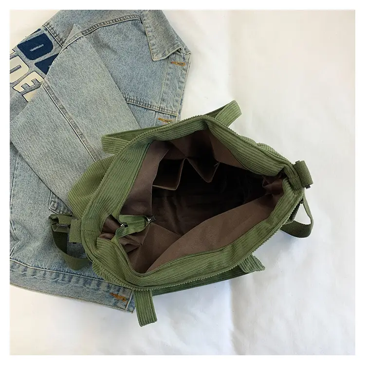 New Korean Style Girl Corduroy Cloth Bag Large Capacity Shoulder Bag Commuter Ruiying Portable Tote Bag — feature 116