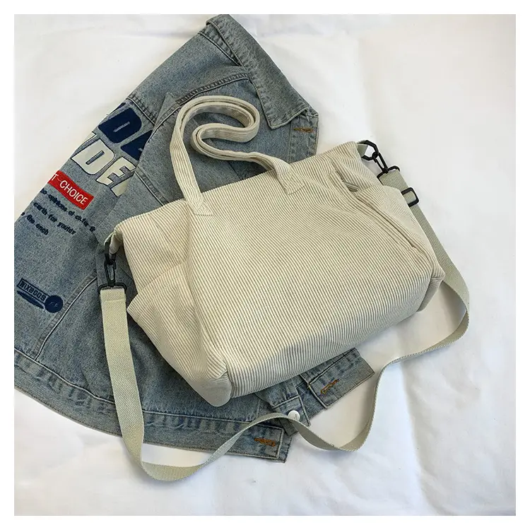 New Korean Style Girl Corduroy Cloth Bag Large Capacity Shoulder Bag Commuter Ruiying Portable Tote Bag — feature 117