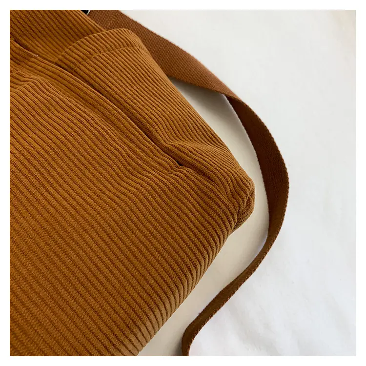 New Korean Style Girl Corduroy Cloth Bag Large Capacity Shoulder Bag Commuter Ruiying Portable Tote Bag — feature 96