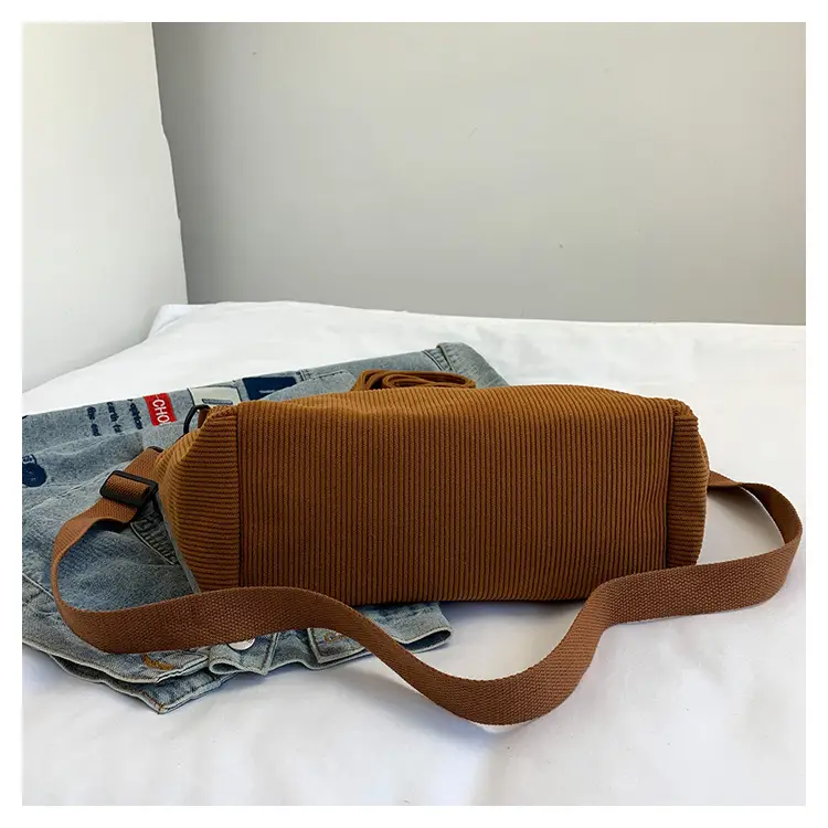 New Korean Style Girl Corduroy Cloth Bag Large Capacity Shoulder Bag Commuter Ruiying Portable Tote Bag — feature 98