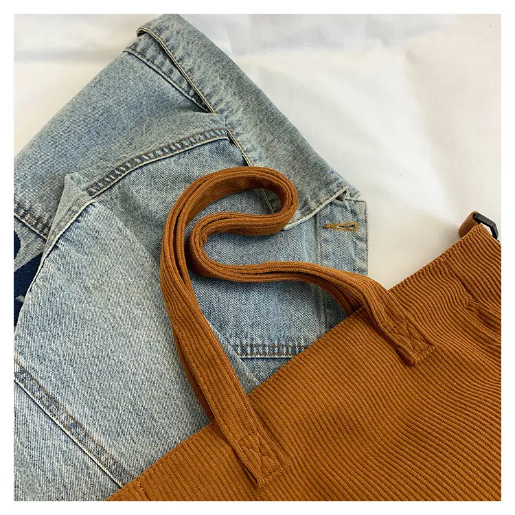 New Korean Style Girl Corduroy Cloth Bag Large Capacity Shoulder Bag Commuter Ruiying Portable Tote Bag — feature 99