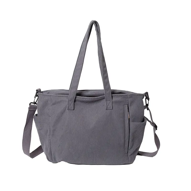New Korean Style Girl Corduroy Cloth Bag Large Capacity Shoulder Bag Commuter Ruiying Portable Tote Bag - Image 3