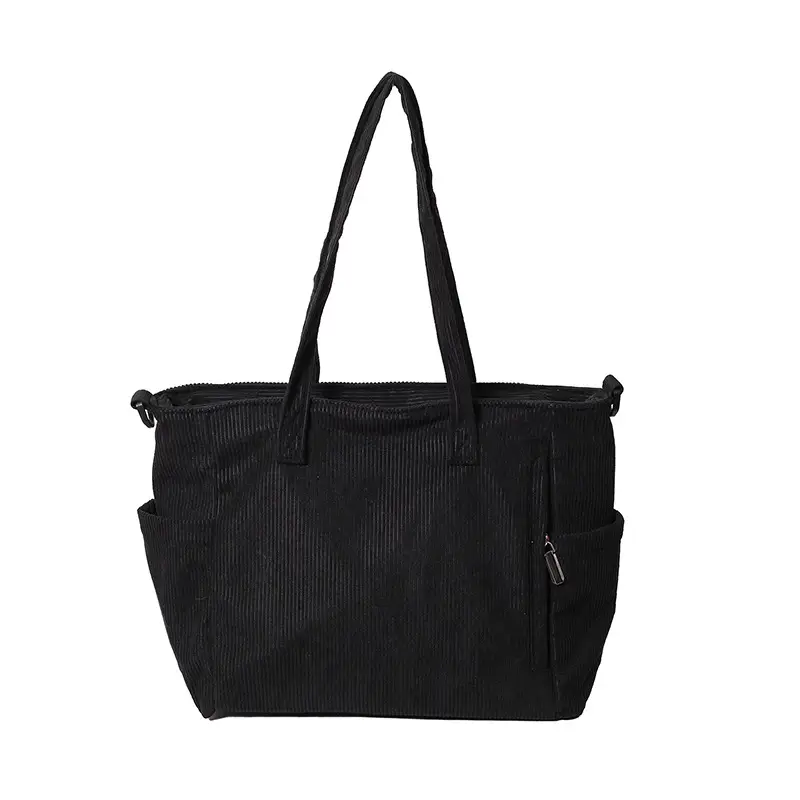 New Korean Style Girl Corduroy Cloth Bag Large Capacity Shoulder Bag Commuter Ruiying Portable Tote Bag - Image 4