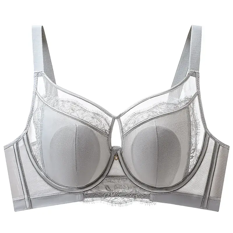Anti-Sagging Bra for Large Chest Green Lace - Image 5