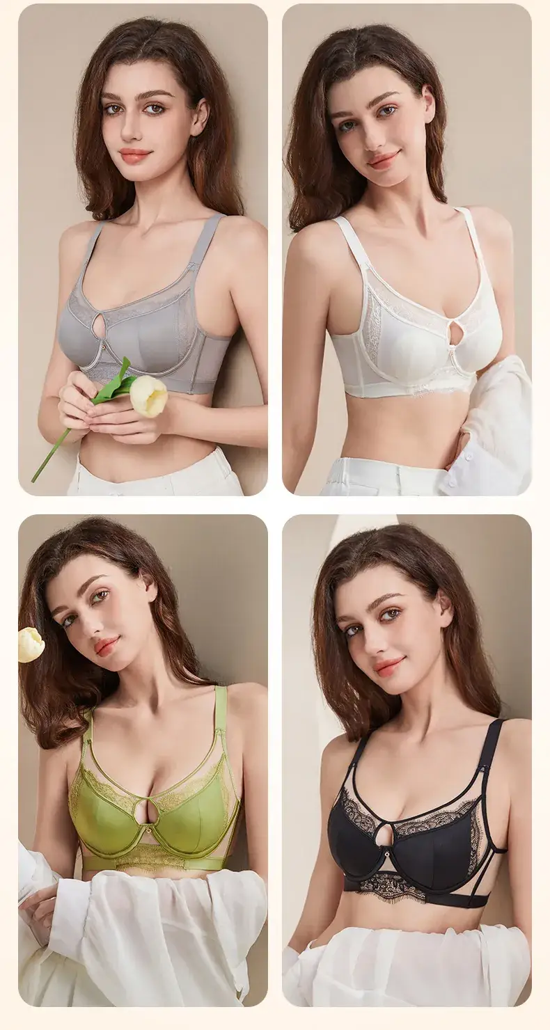 Anti-Sagging Bra for Large Chest Green Lace — feature 20