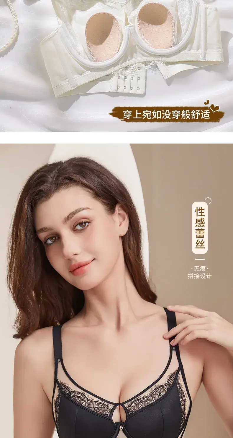 Anti-Sagging Bra for Large Chest Green Lace — feature 6