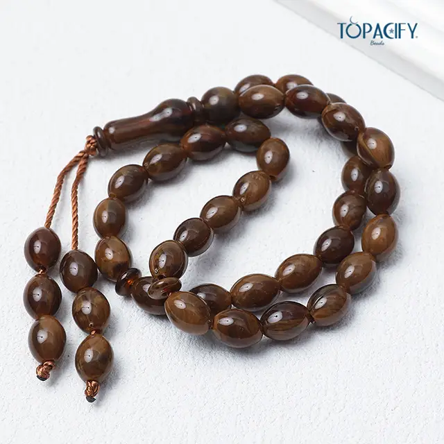 Islamic Rosary Handstring 33 Misbaha Red Beads - Image 9