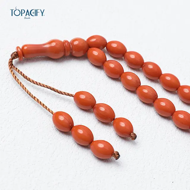 Islamic Rosary Handstring 33 Misbaha Red Beads — feature 9