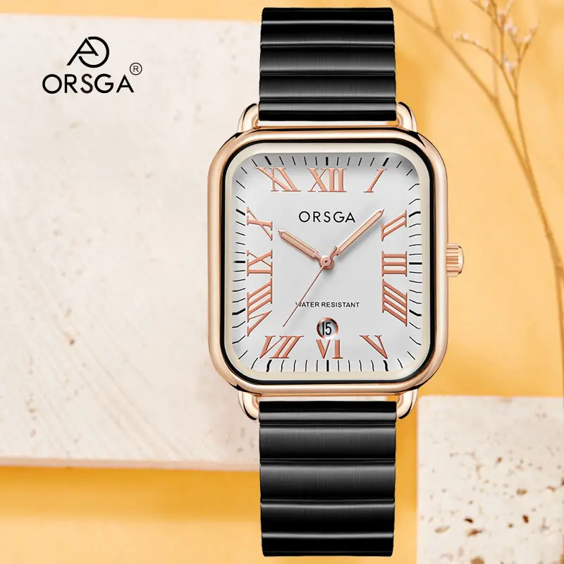 ORSGA Black Square Women's Quartz Watch - Image 24