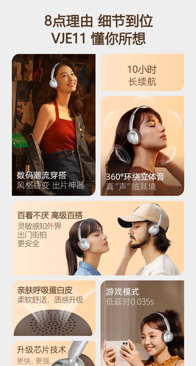 Retro Wireless Headphones Bluetooth 5.4 Long Battery β feature 5