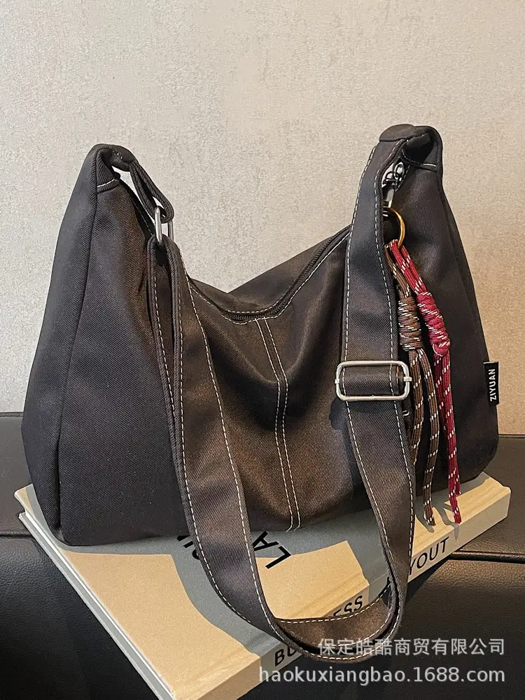 Retro Canvas Shoulder Bag Women 2024 New Autumn Winter - Image 10