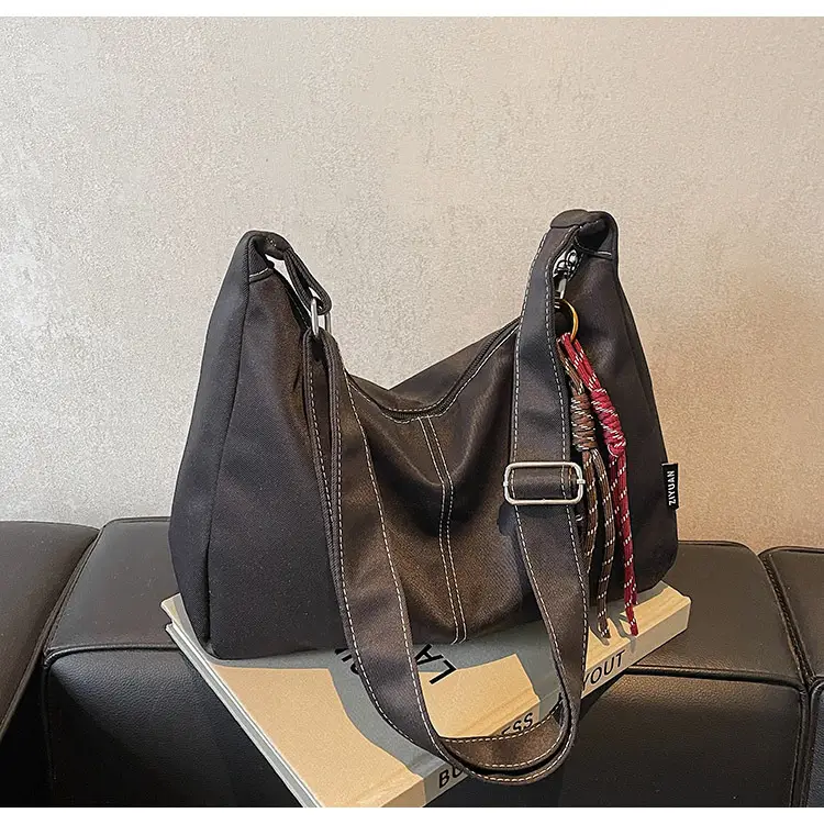 Retro Canvas Shoulder Bag Women 2024 New Autumn Winter — feature 13