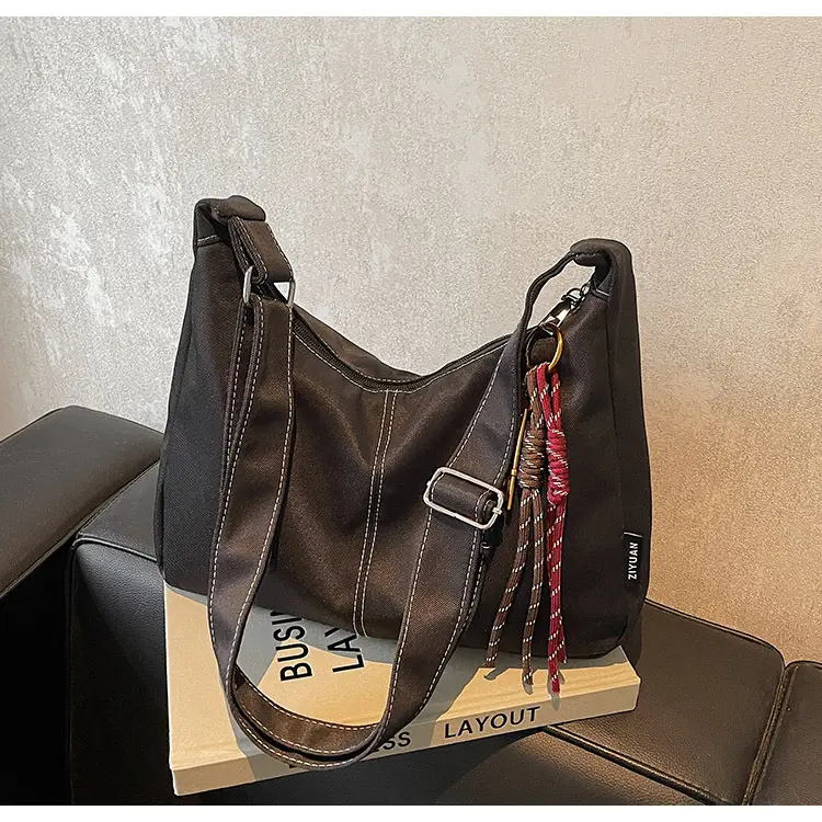 Retro Canvas Shoulder Bag Women 2024 New Autumn Winter — feature 14