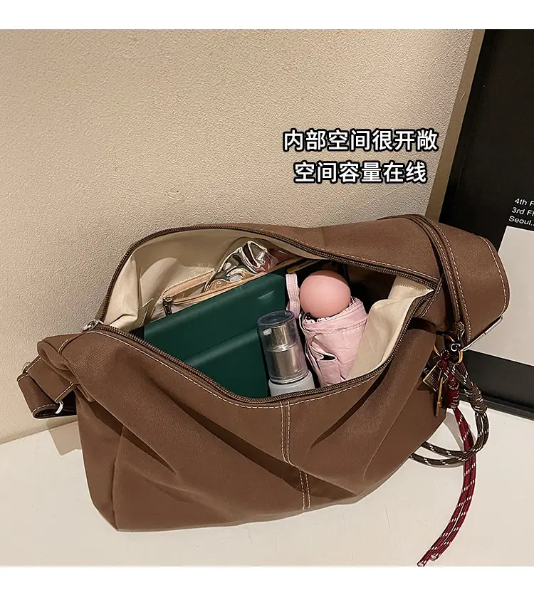 Retro Canvas Shoulder Bag Women 2024 New Autumn Winter — feature 6