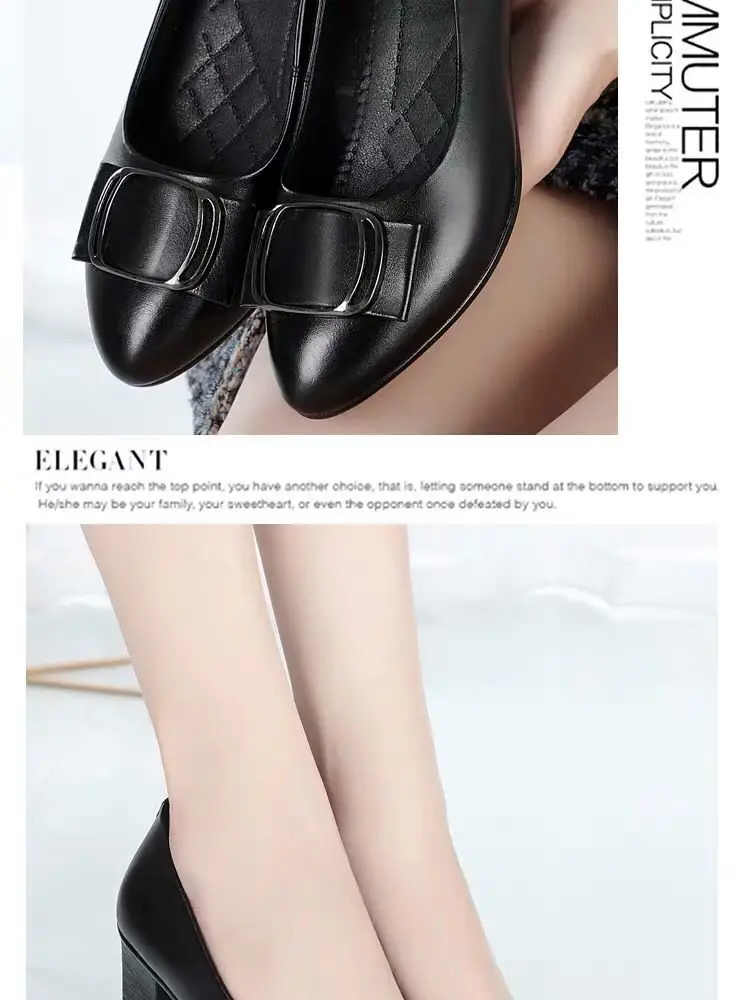 Black Leather Women's Flat Heel Shoes 2025 — feature 4